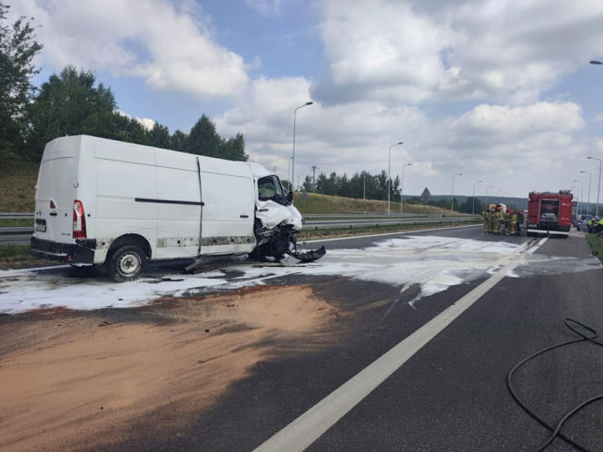 Wypadek na s7 w Zaleziance