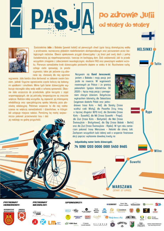 1582 km na rowerze by pomóc choremu dziecku. Czas na podsumowanie akcji "Z pasją po zdrowie Julii"