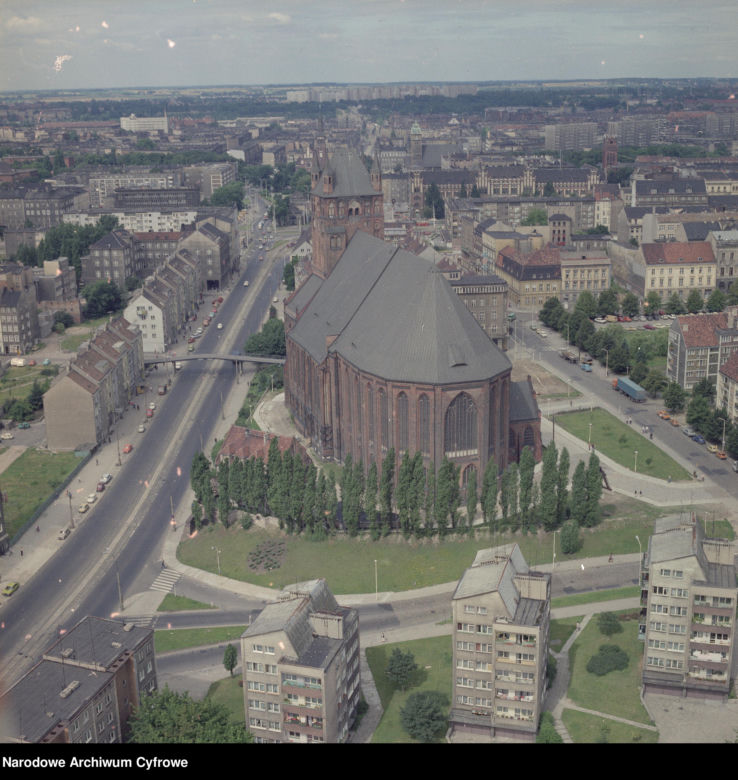 Szczecin z lotu ptaka w latach 80. XX wieku