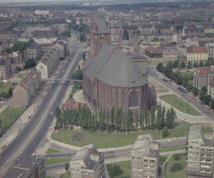 Szczecin z lotu ptaka w latach 80. XX wieku