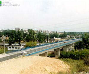 Budowa wiaduktu na trasie N-S Starachowice/ Sierpień 1999