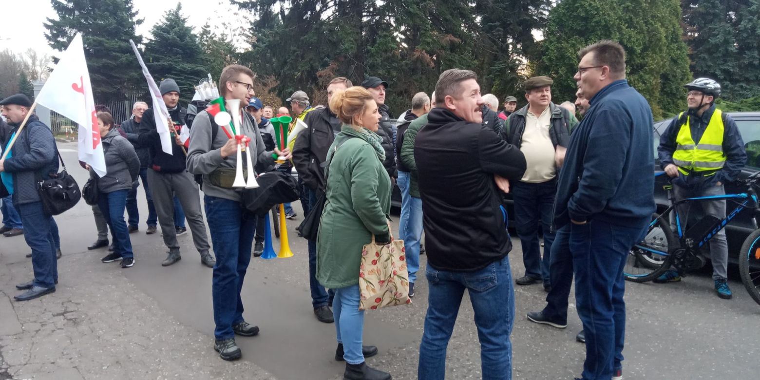 Protest hutników w Krakowie