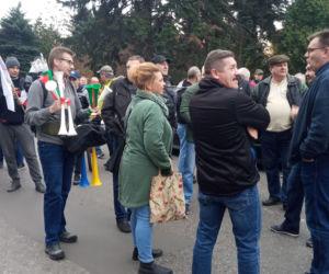 Protest hutników w Krakowie