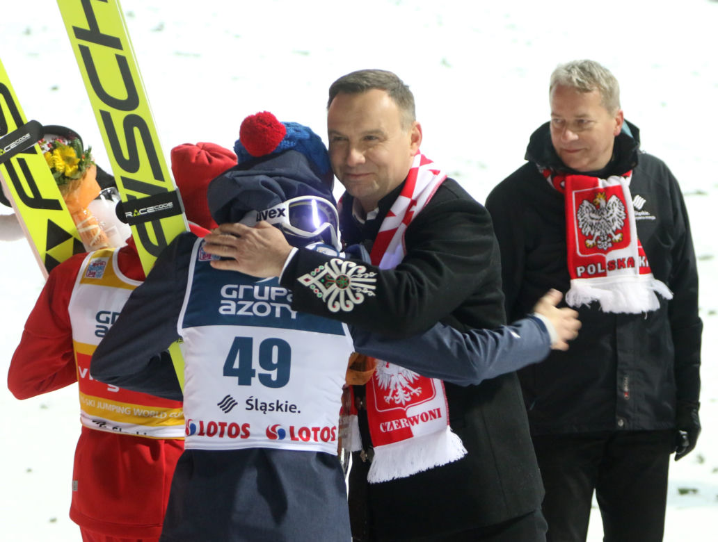 Andrzej Duda na konkursach skoków