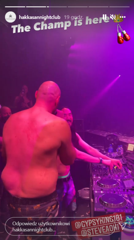 Tyson Fury na after party po wygranej z Wilderem
