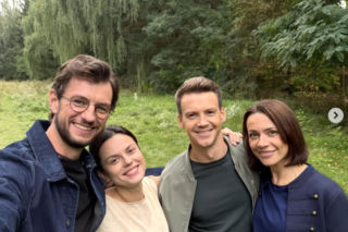 M jak miłość. Kasia (Paulina Lasota), Mariusz (Mateusz Mosiewicz), Jakub (Krzysztof Kwiatkowski), Martyna (Magdalena Turczeniewicz)