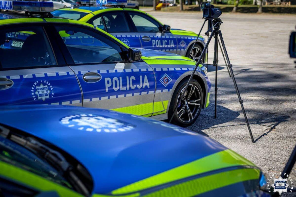 „Bestie” na świętokrzyskich drogach! Policja odbiera nowe BMW M340i xDrive i laserową broń na piratów