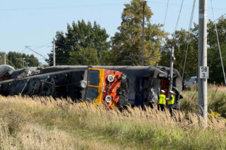 Wstrząsające nagranie z Sokolnik Suchych. Apokaliptyczny widok po zderzeniu betoniarki z pociągiem