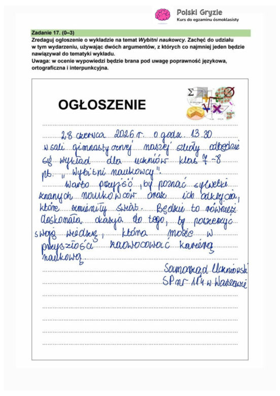 Egzamin ósmoklasisty 2026 język polski: WSZYSTKIE odpowiedzi do arkusza CKE 11.05.2026