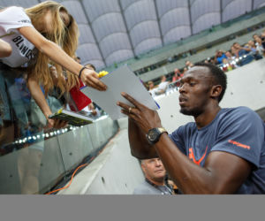 Usain Bolt podczas Memoriału Kamili Skolimowskiej