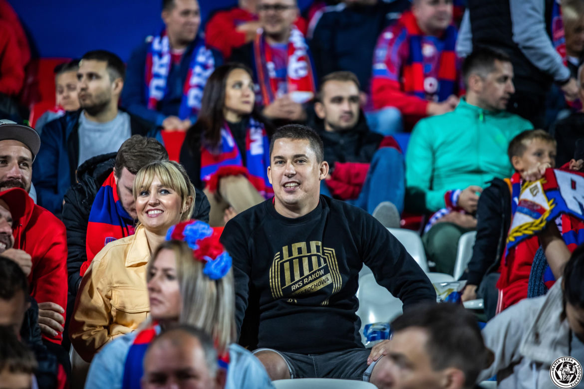 Kibice na meczu Raków Częstochowa - Aris