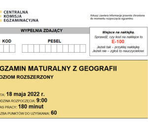 Matura rozszerzona 2022 geografia 