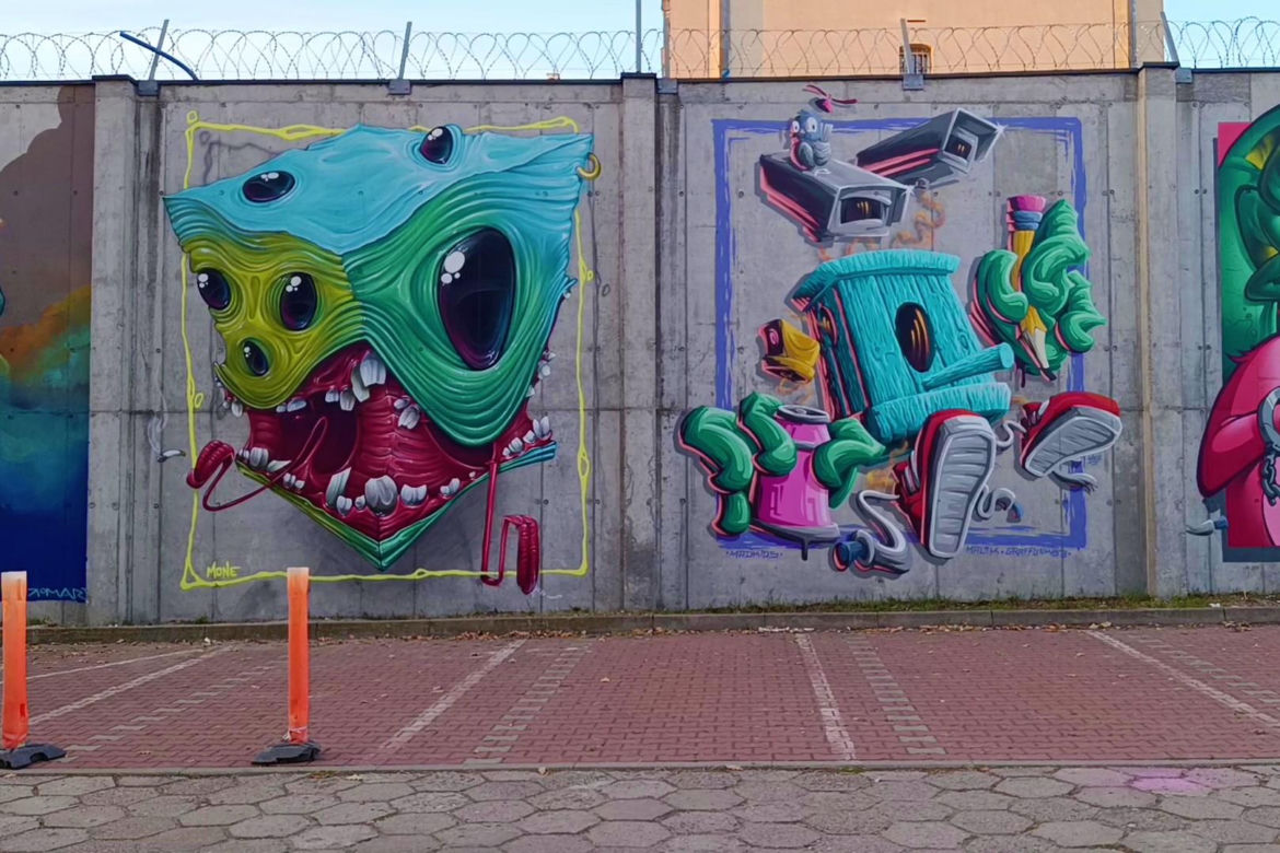 Street-art na murach aresztu
