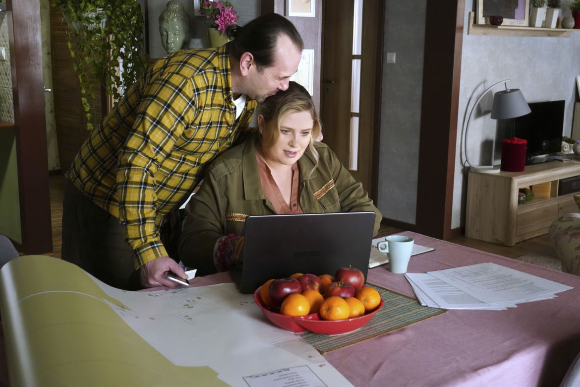 Barwy szczęścia, odc. 2491: Aldona (Elżbieta Romanowska), Borys (Jakub Wieczorek)