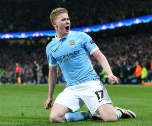Piłkarze Manchesteru City i Manchesteru United