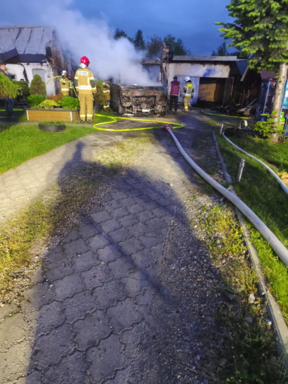 Pożar budynków w Kuźnicy Starej