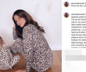 Weronika Rosati stroi się, a dziecko w tych samych gatkach