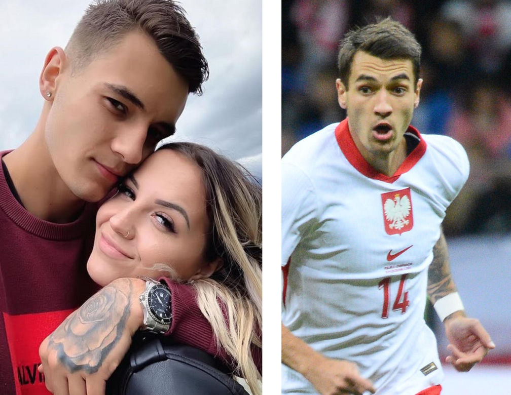Jakub Kiwior i jego żona Claudia