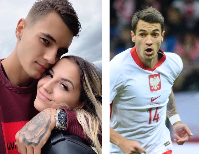 Jakub Kiwior i jego żona Claudia