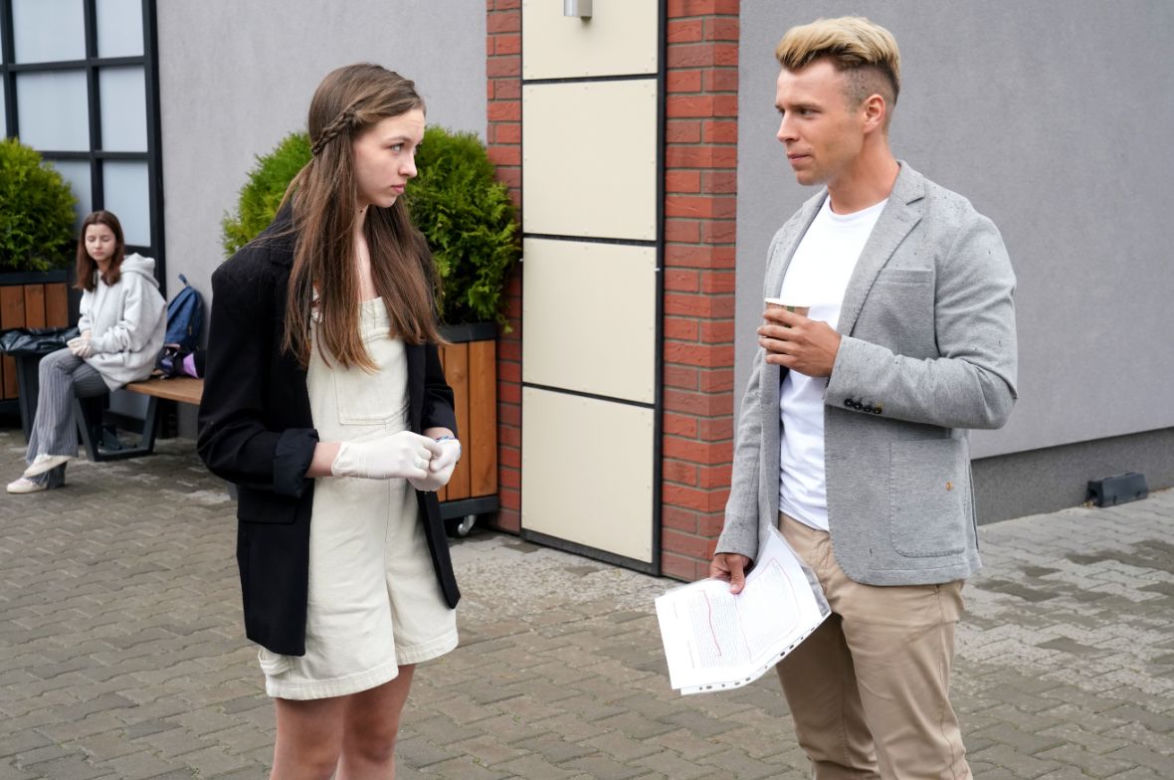 Barwy szczęścia odc. 2728. Patryk (Konrad Skolimowski), Ewelinka (Amelia Listwon)	