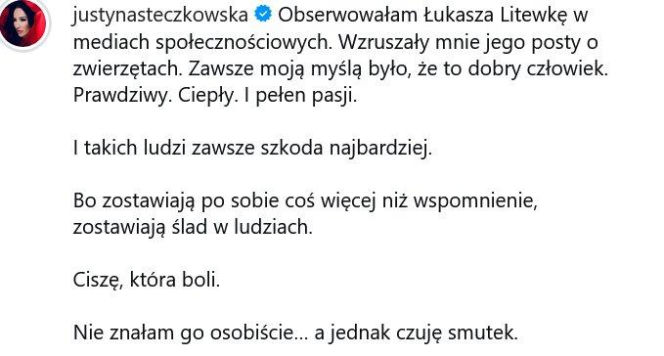 Wzruszające sceny po śmierci Litewki. Steczkowska zdobyła się na poruszający gest