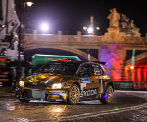 Złota Skoda Fabia R5 zespołu rajdowego Miko Marczyk Motorsport