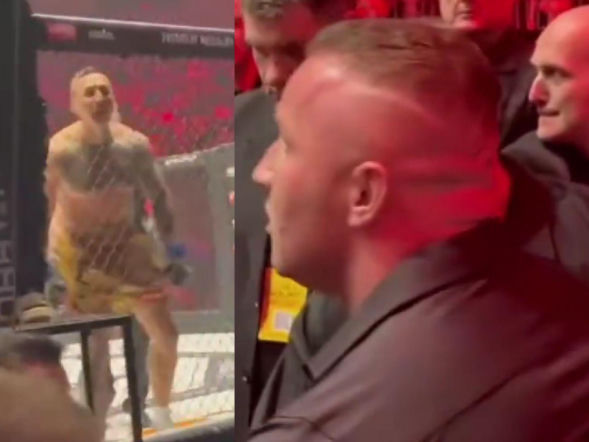 Denis Załęcki szukał awantury na FAME 29! Szalał pod klatką na walce ojca z Szachtą