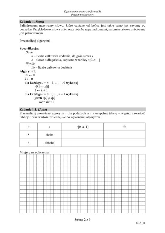 Matura 2019 ARKUSZE CKE z informatyki POZIOM PODSTAWOWY