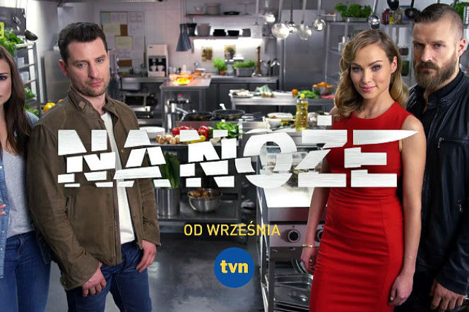 Na noże. Jacek (Wojciech Zieliński), Wiola (Weronika Książkiewicz), Darek (Piotr Stramowski), Zuza (Joanna Jarmołowicz)