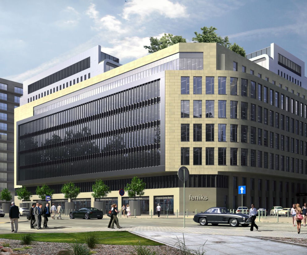 Budynek biurowy w centrum Warszawy. Biurowiec Feniks