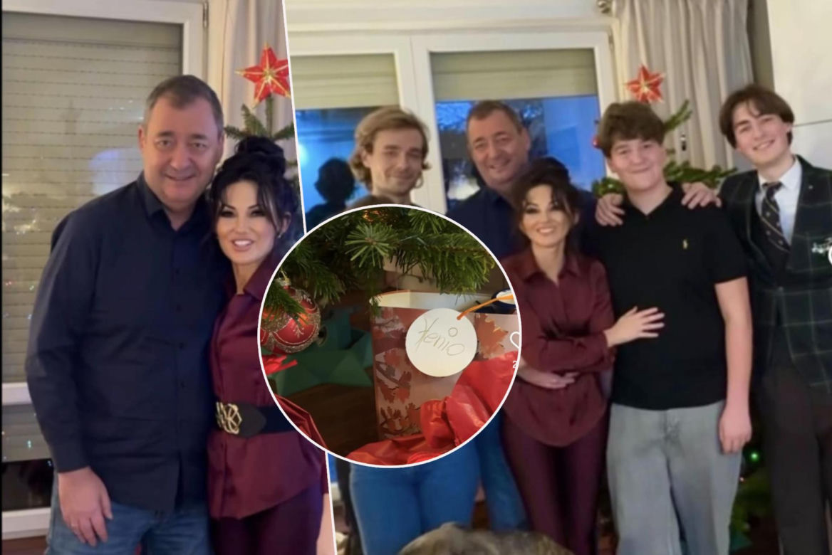 Jacek Rozenek z żoną i synami