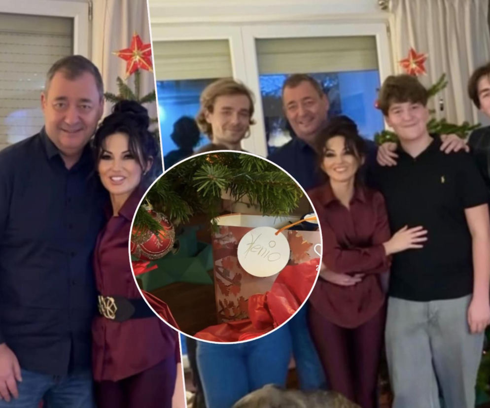 Jacek Rozenek z żoną i synami