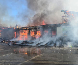 Spłonęła Biedronka w Polkowicach