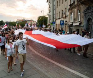 Marsz solidarności z Białorusinami w Krakowie