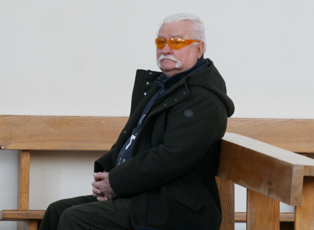 Lech Wałęsa na niedzielnej mszy