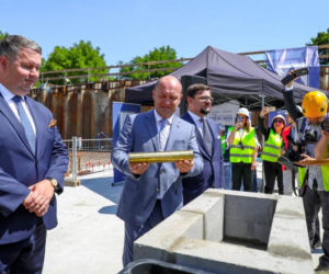 Wmurowanie kamienia węgielnego pod budowę Fabryki Wody w Szczecinie