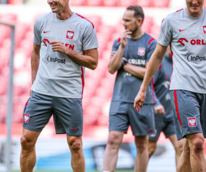 Robert Lewandowski i trening reprezentacji Polski