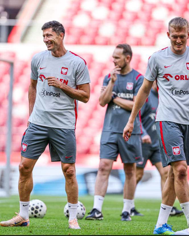 Robert Lewandowski i trening reprezentacji Polski