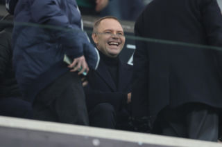 Karol Nawrocki na meczu Legia Warszawa - Sparta Praga