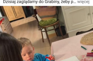 M jak miłość po wakacjach. Antoś (Mikołaj Jankowski), Basia (Karina Woźniak) na planie