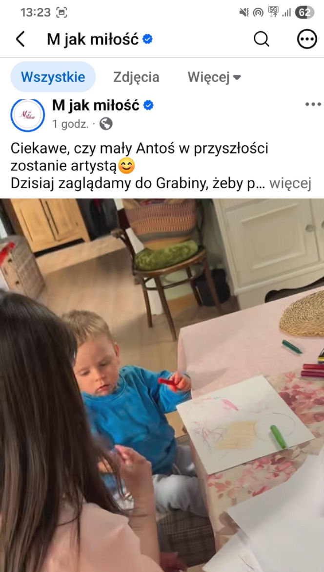 M jak miłość po wakacjach. Antoś (Mikołaj Jankowski), Basia (Karina Woźniak) na planie