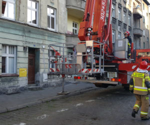 Pożar w kamienicy przy ulicy Kościuszki w Grudziądzu. Paliło się poddasze budynku