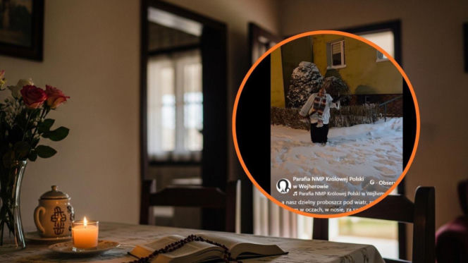 To wideo z kolędy to hit! Zobacz, jak ksiądz z Wejherowa walczył ze śnieżycą