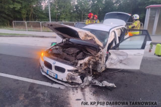 Smęgorzów: osobówka zderzyła się z tirem na DK73. Cztery osoby w szpitalu