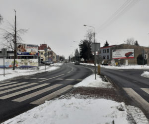 Ulica Kazimierzowska i zabytkowy budynek Mazowieckiego Ośrodka Doradztwa Rolniczego w Siedlcach w połowie lutego 2021
