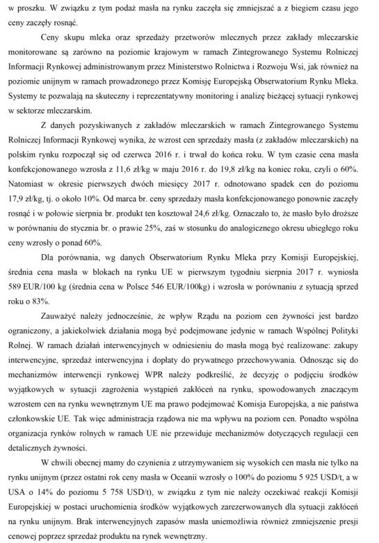 Odpowiedź ministra Krzysztofa Jurgiela