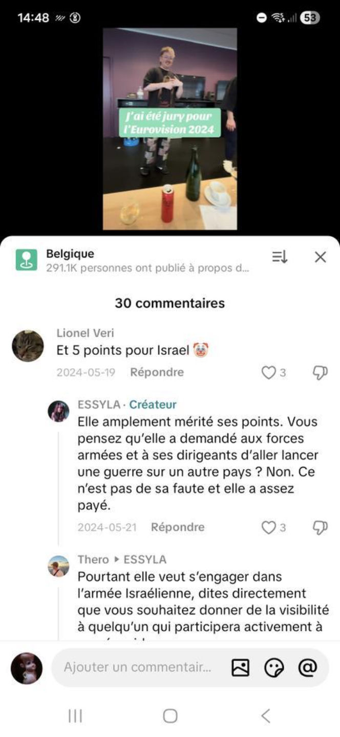 Essyla głosowała na Izrael na Eurowizji 2024.