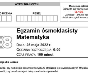Egzamin ósmoklasisty 2022 - matematyka. Arkusz, zadania