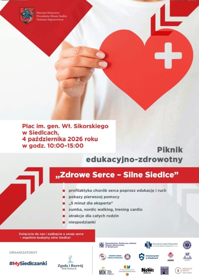 II Piknik Edukacyjno-Zdrowotny „Zdrowe Serce – Silne Serce” już 4 października w Siedlcach