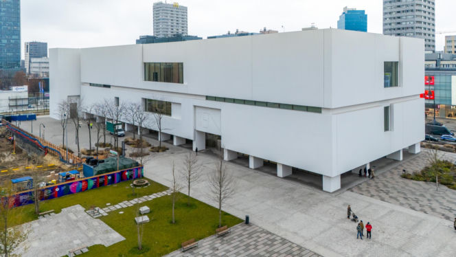 Nowe Centrum Warszawy zimą